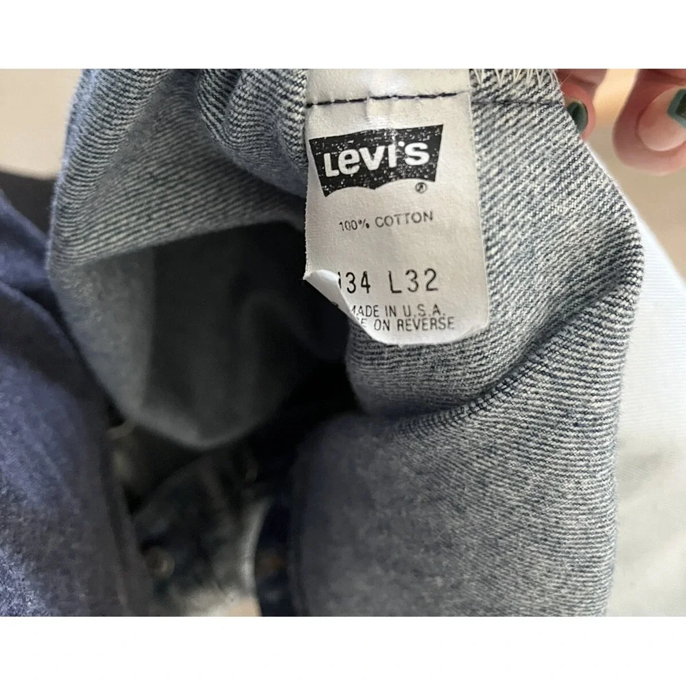 Vintage 80s Levis 501 Jeans USA Stone Wash Straight Leg Button Fly Mens 34x32